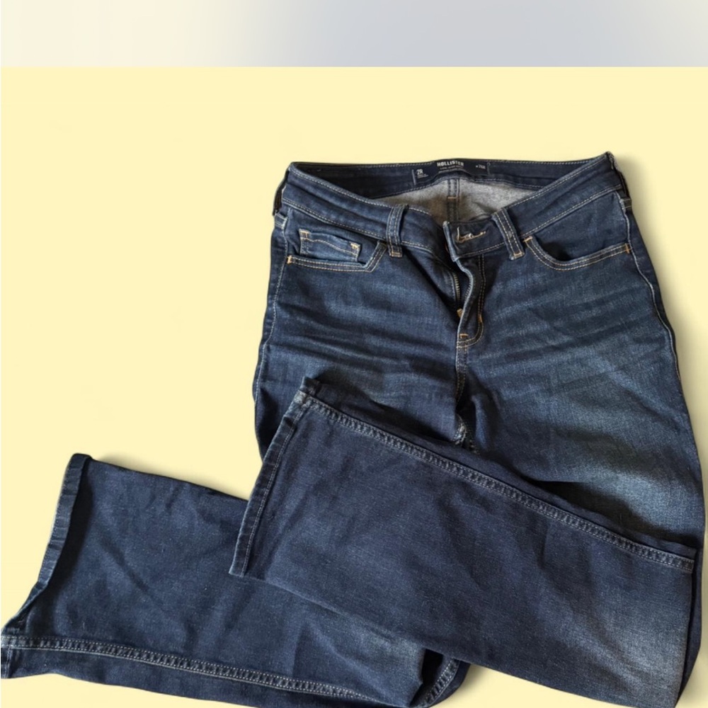 Hollister Dark blue low waisted boot cut jeans
